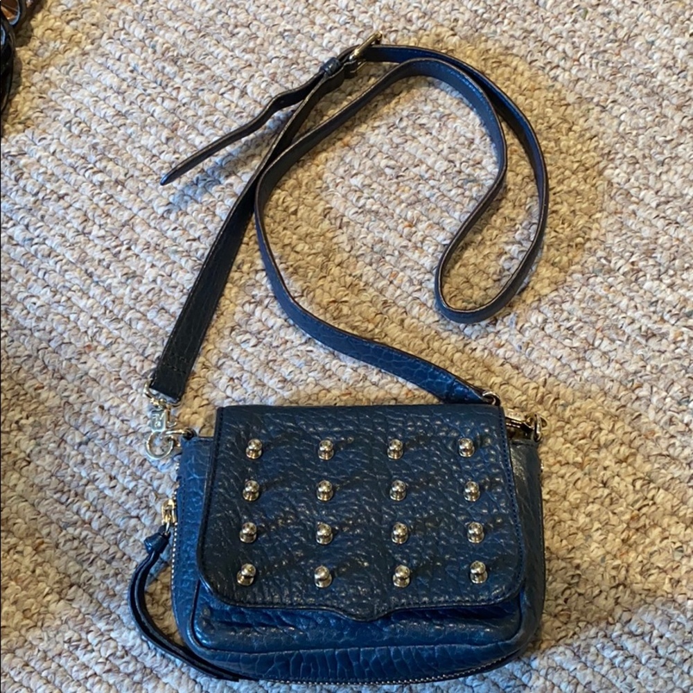 Navy blue leather Rebecca Minkoff crossbody